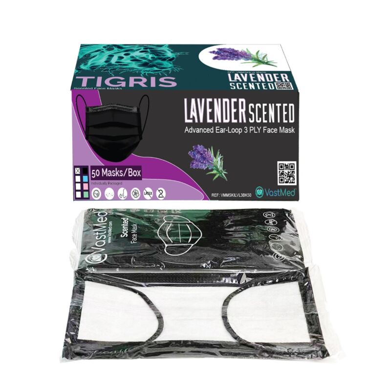 tigris-lavender-scented-medical-grade-black-mask-individually-wrapped-vmellscmskbk50-2_1