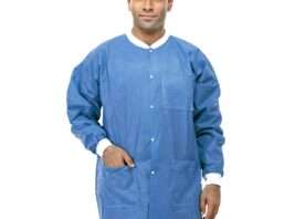 VASTMED Dental Disposable Lab jackets | Durable SMS Soft Knit Cuffs & Collar with 3 Pockets | Medical Lab Jacket