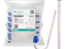 Disposable Dental Saliva Ejectors by Vastmed | Flexible Evacuation Suction Tips