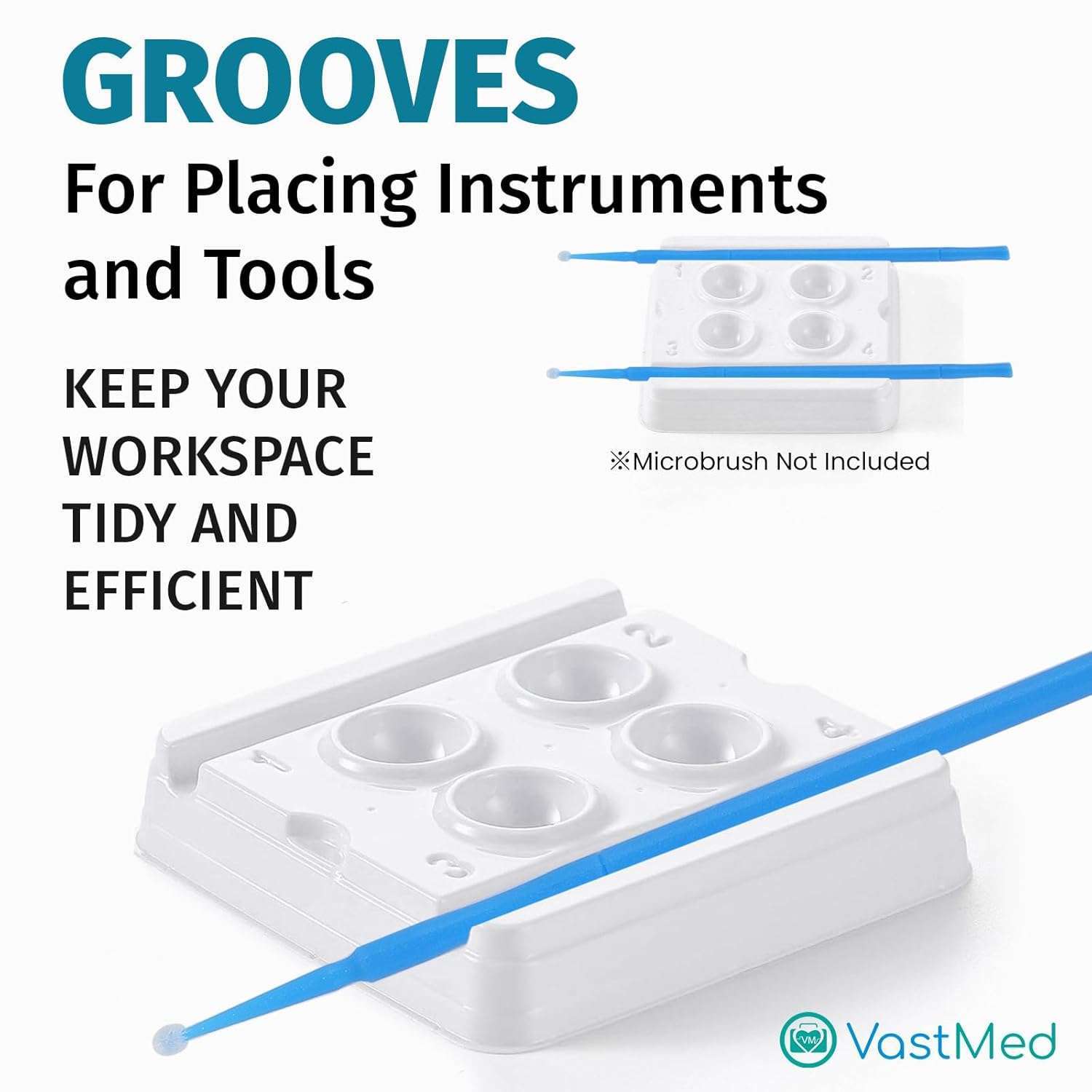 Disposable Dental Mixing Wells by Vastmed | 2 Wells Mini Mixing White Trays | Compact, Sanitary, Single-Use Dental Mixing Well Trays for Clinics & Labs - Image 5