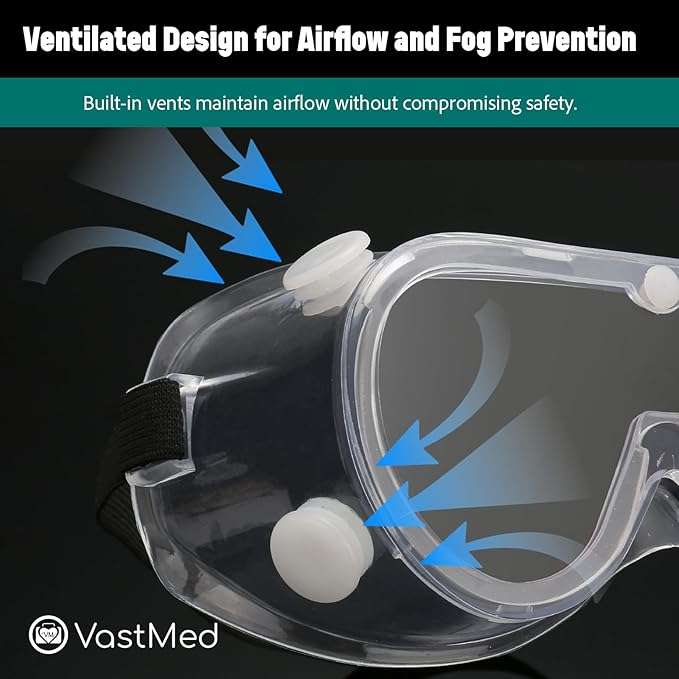 VASTMED Anti Fog Safety Goggles Protective Safety Goggle with Clear Lens | Eye Protection Goggles for Women Men - Image 5