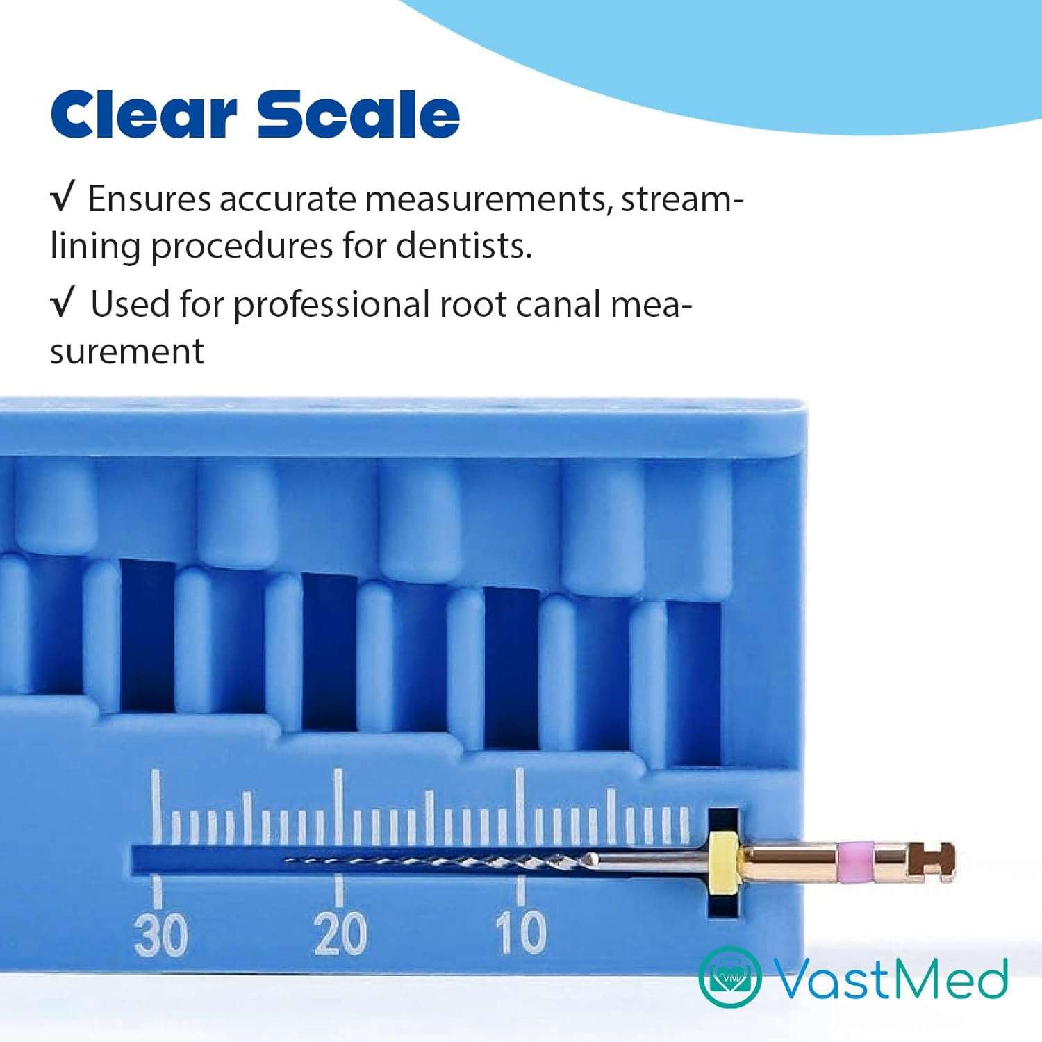 1 PC Dental Endodontic Measuring Block Tool by Vastmed | Autoclavable File Holder, Endo Ruler File Measuring Board for Root Canal Treatment - Image 4