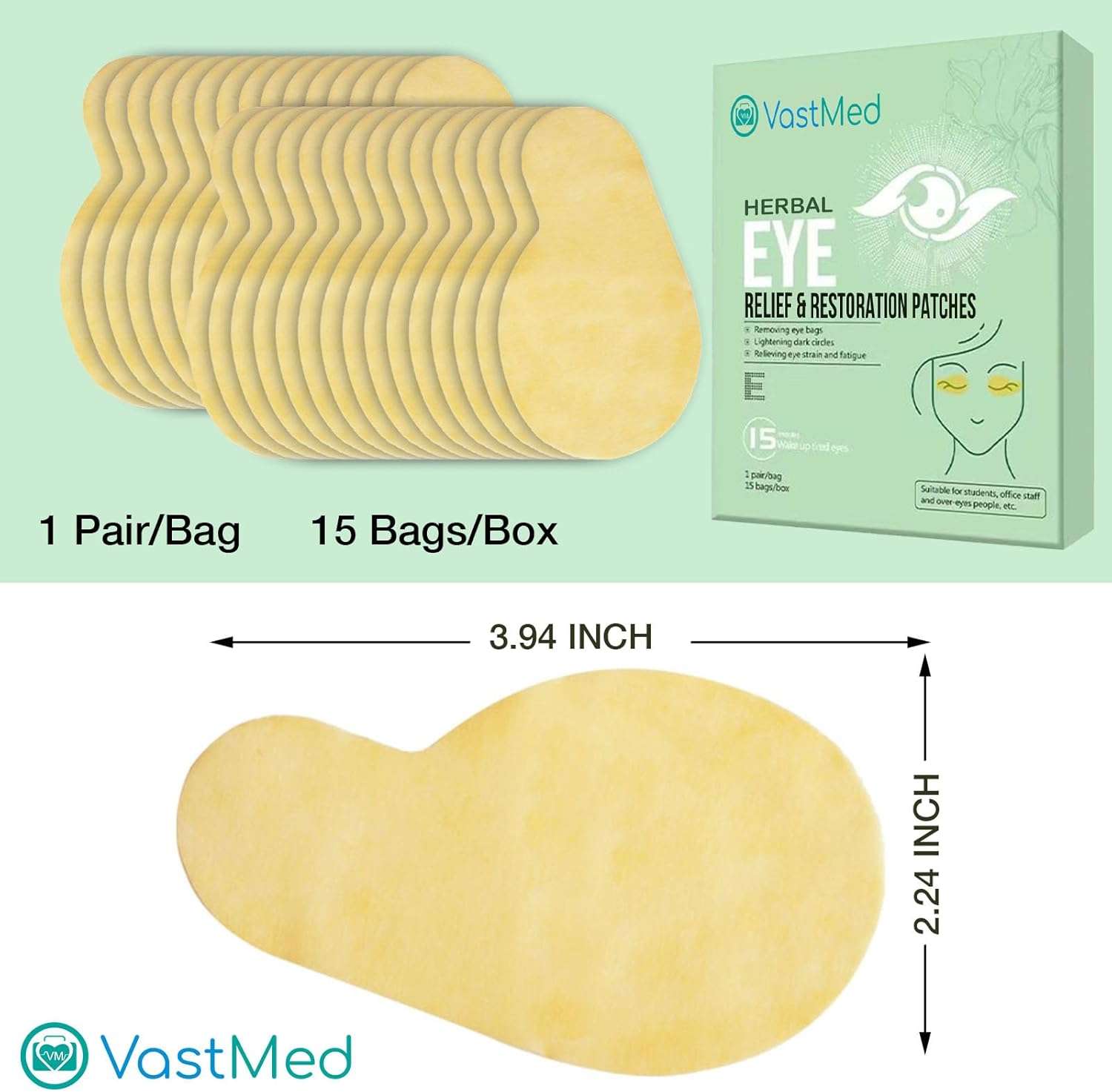 VASTMED Pairs Eye Protection Patch A-Type Soft Disposable Eye Pads for Eye Care, Vision Therapy, Recovery & Clinical Use – Gentle Adhesion for Sensitive Skin – for Adults & Kids - Image 7