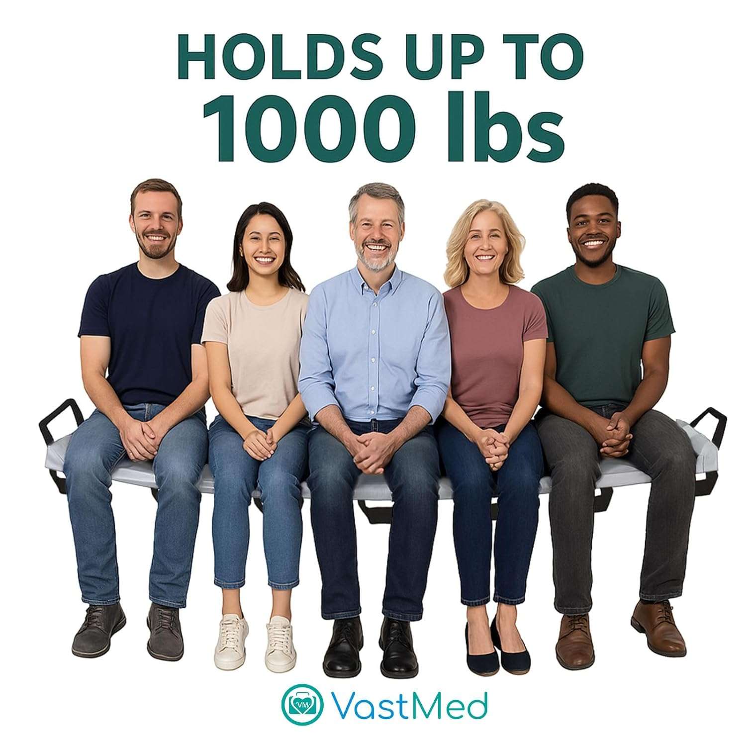 Portable Patient Transport Unit 40”x80” by VASTMED | Heavy-Duty Waterproof, Leak-Proof, Non-Woven Fabric | 14 Reinforced Handles | Holds Up to 1000 lbs. | Secure & Comfortable - Image 6