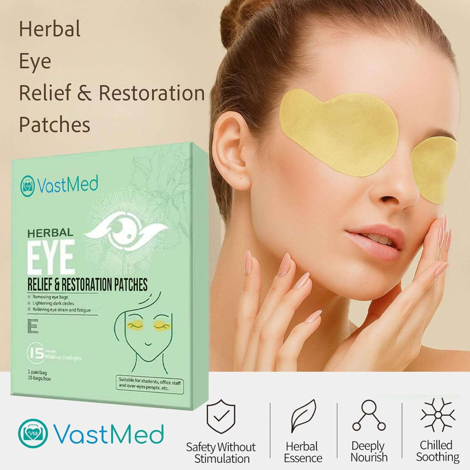 VASTMED Pairs Eye Protection Patch A-Type Soft Disposable Eye Pads for Eye Care, Vision Therapy, Recovery & Clinical Use – Gentle Adhesion for Sensitive Skin – for Adults & Kids - Image 2