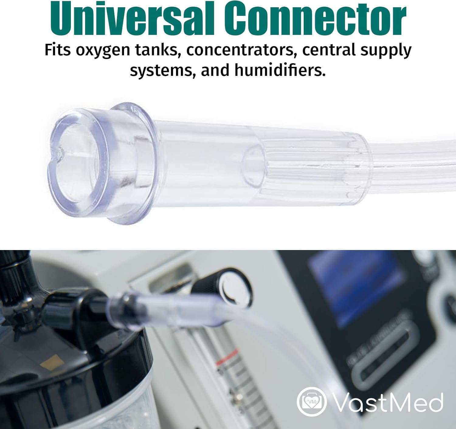 Disposable Nasal Oxygen Cannula with Curved Tip by Vastmed | 7 ft Latex-Free, PVC, Soft & Lightweight Nasal Cannula | Comfortable Fit Universal Connector for Oxygen Tanks & Concentrators - Image 5