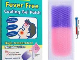 VASTMED 4PCs Cooling Gel Fever Reducing Patch Fever Cooling Patches for Kids & Adults, Cooling Gel Sheets for Babies | Fever Strips for Forehead