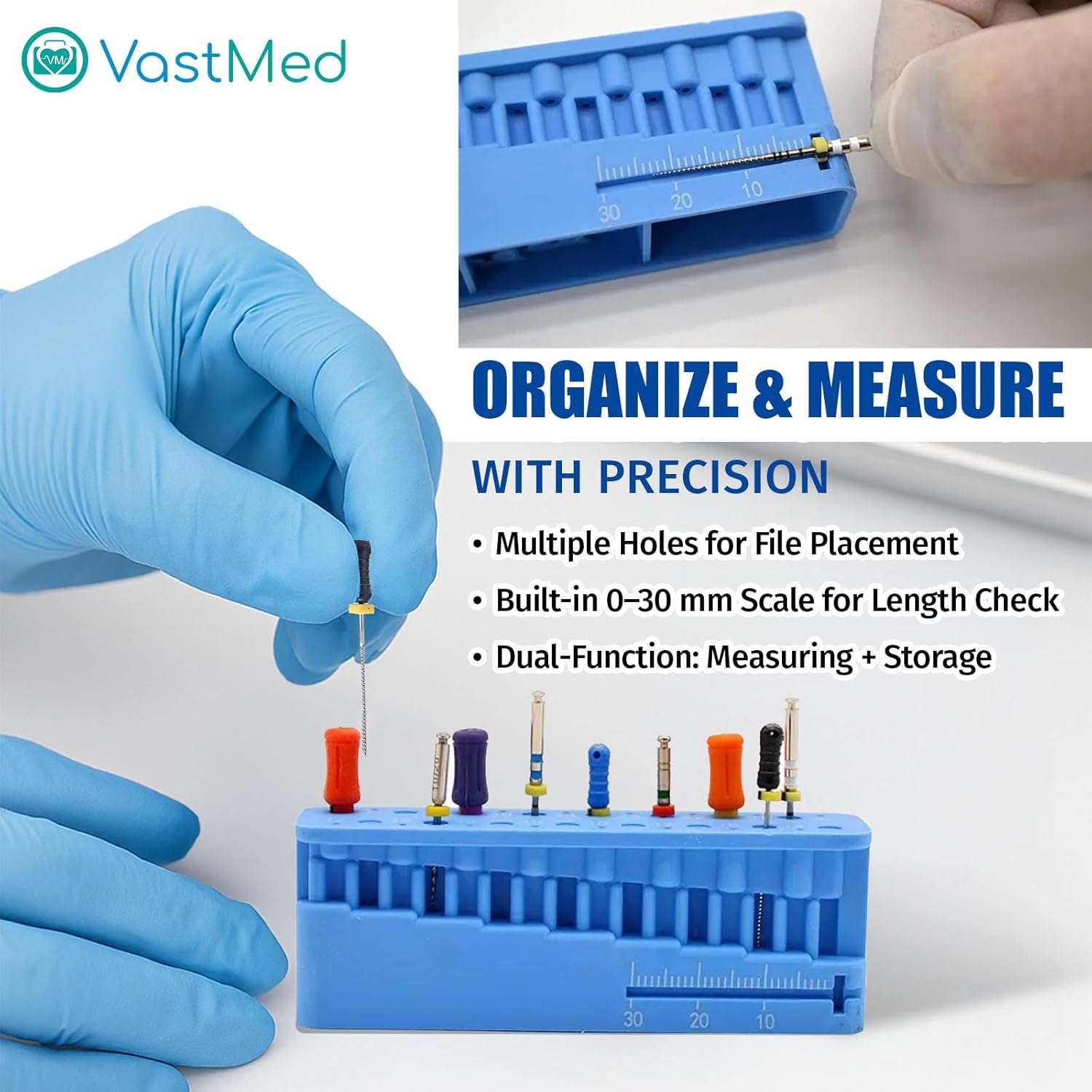 1 PC Dental Endodontic Measuring Block Tool by Vastmed | Autoclavable File Holder, Endo Ruler File Measuring Board for Root Canal Treatment - Image 3