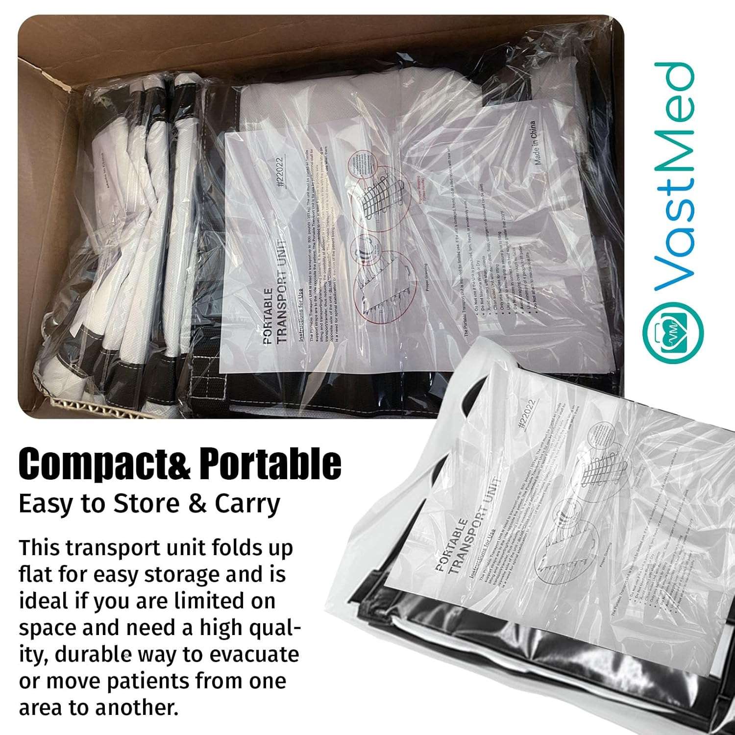 Portable Patient Transport Unit 40”x80” by VASTMED | Heavy-Duty Waterproof, Leak-Proof, Non-Woven Fabric | 14 Reinforced Handles | Holds Up to 1000 lbs. | Secure & Comfortable - Image 7