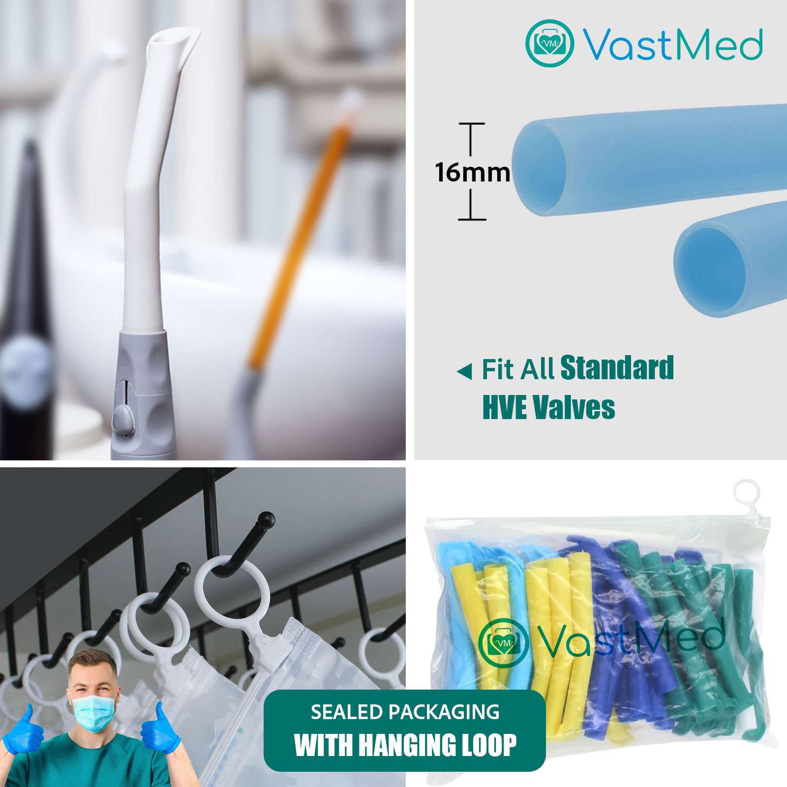 50 Pcs Dental High Volume Surgical Aspirator Tips by Vastmed | Disposable Suction Tips - Image 7