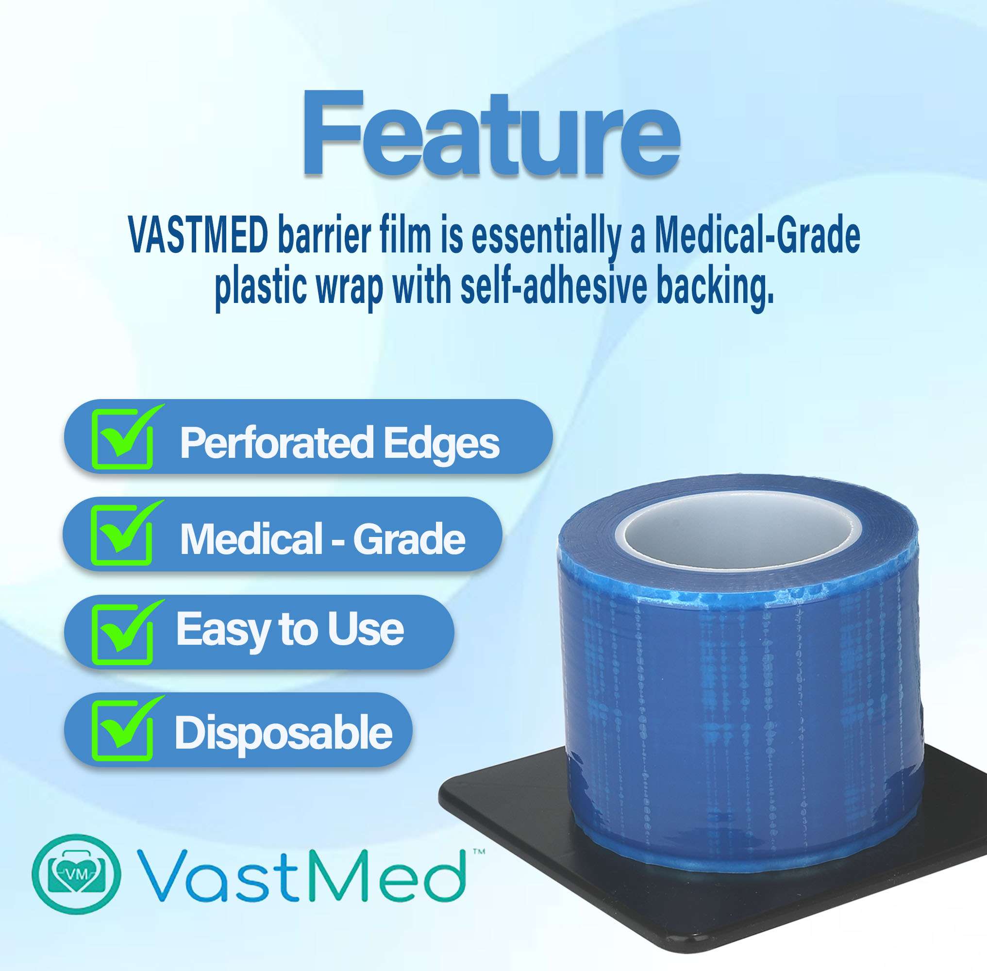 Dental Barrier Film by Vastmed | Tattoo Barrier Film Roll Barrier Tape for Dental Medical Tattoo - Image 2