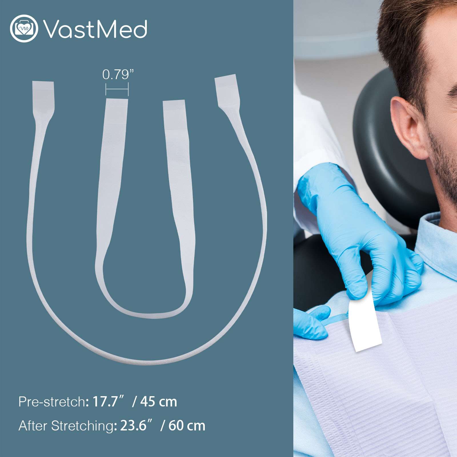 Dental Grade Scudo 7.2g 3Ply Dental Bibs by VASTMED | Soft & Waterproof Disposable Bib Sheet for Patients 13" x 18" | Dentist Tray Cover and Nail Table Cover Supplies - Image 3