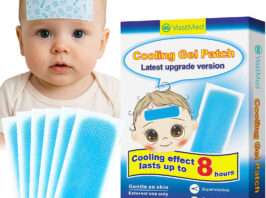 VASTMED 6PCs Cooling Gel Reducing Fever Patch Fever Cooling Patches for Adults, Kids, Babies | Cooling Gel Sheets for Fever, Forehead Relief, 5x12 cm