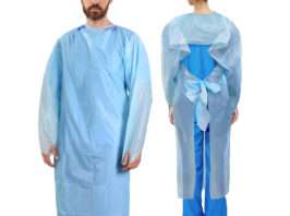 Dental Disposable Isolation Aprons | PPE Disposable Medical Gowns with Thumb Loops Back Coverage Double Tie Closure | One Size Fits All Dental Gown