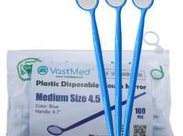 Disposable Dental Mirrors by VASTMED | Anti Fog Mouth Mirror Oral Dental Plastic Mirrors | Every Mirror Individually Wrapped for Dentist Adult