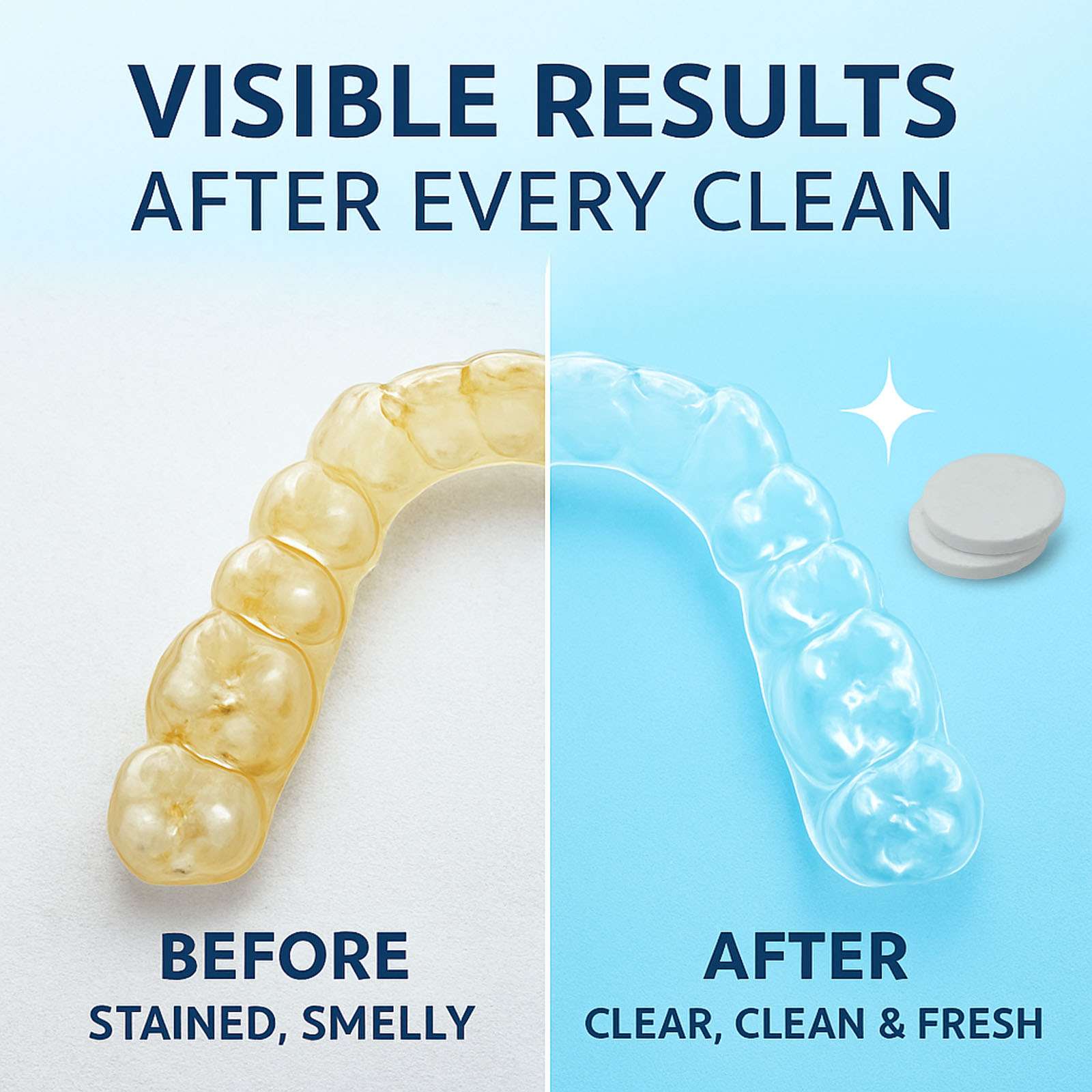 Retainer Cleanser Tablets by Vastmed | 4 Months Supply (120 pcs) Dental Retainers for Aligner - Mouth & Night Guards - False Teeth Whitening - Image 6