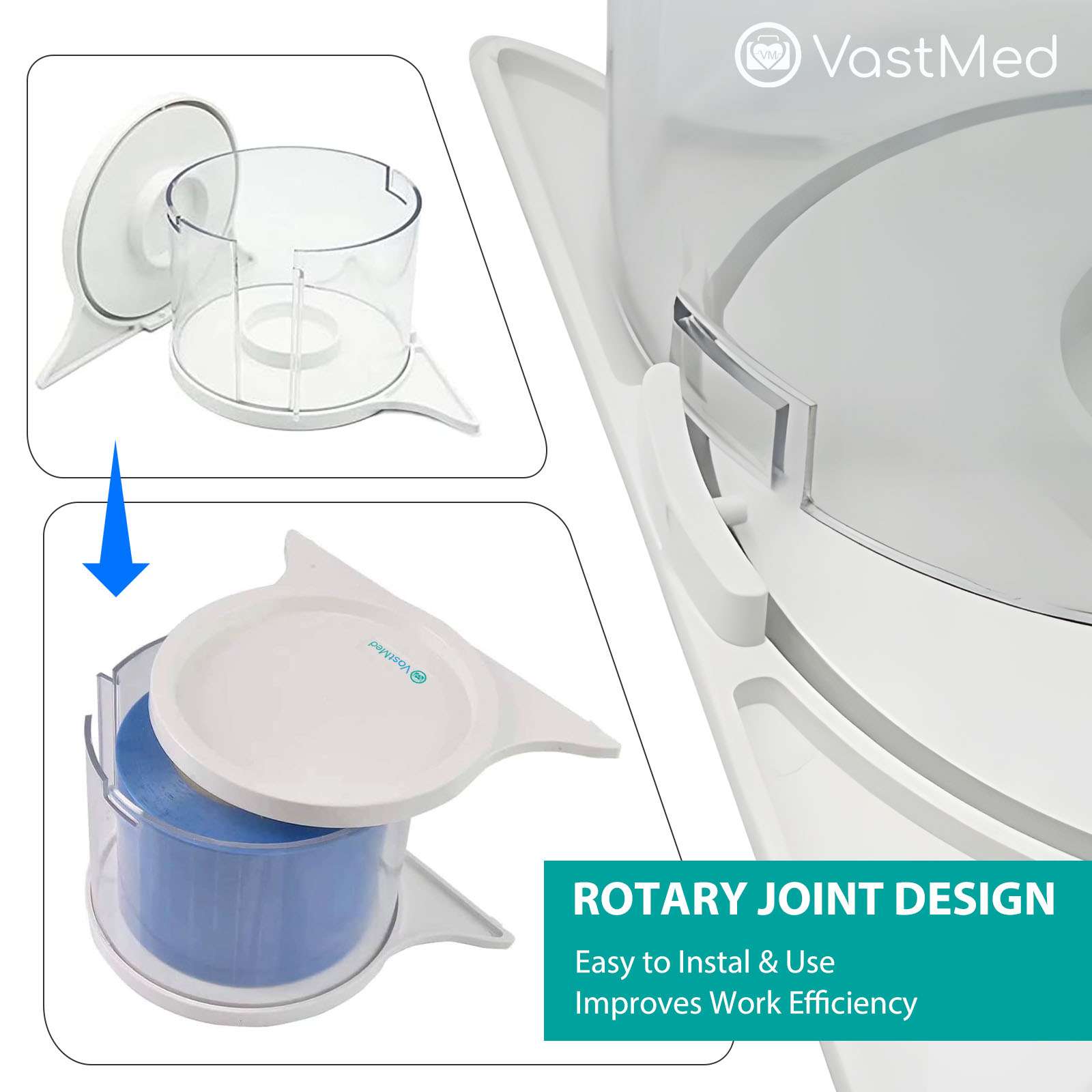 Barrier Film Dispenser by VASTMED | Dental Acrylic Protecting Barrier Film Holder for Film Support & Dust-Proof | Barrier Dispenser Plastic Stand Holder - Image 4