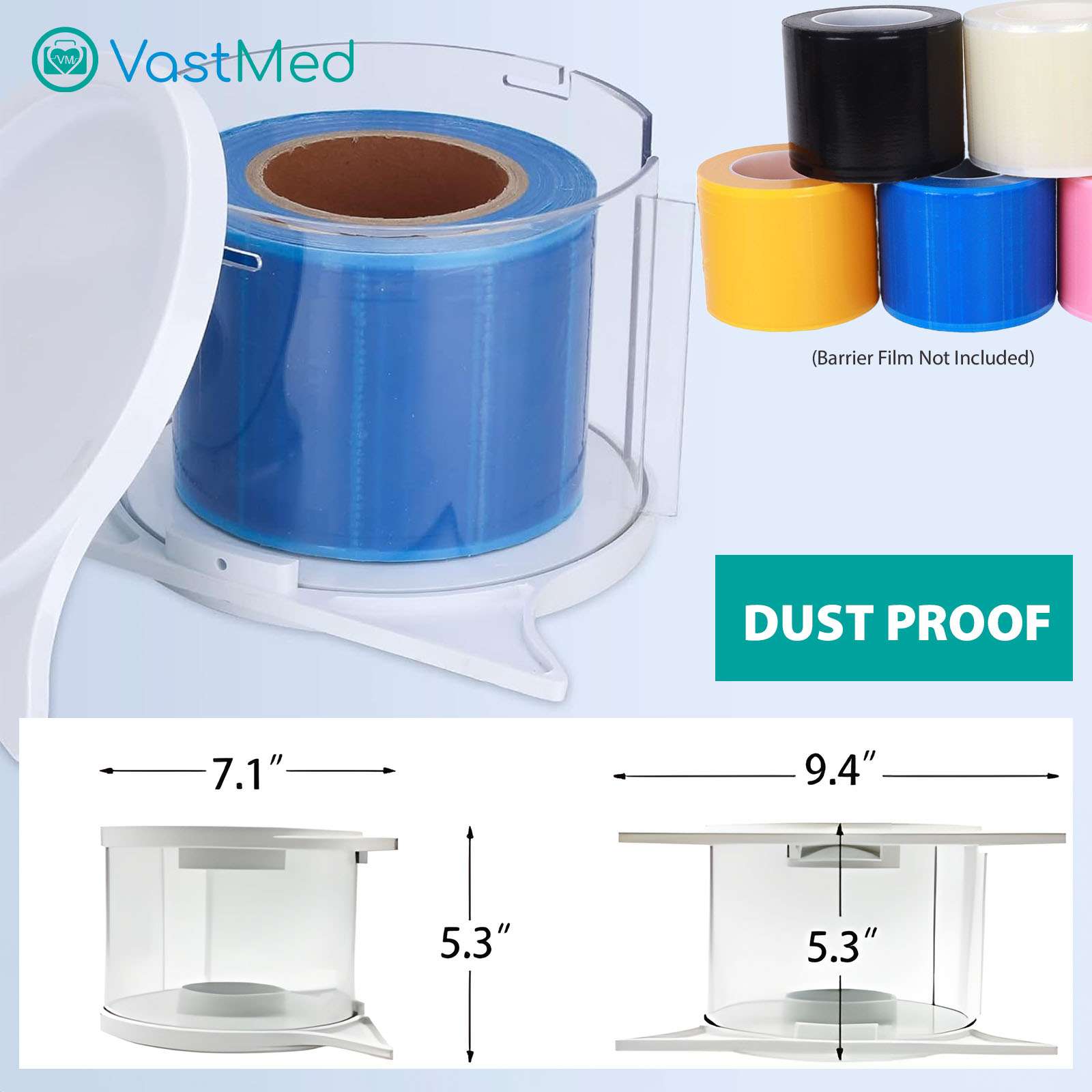 Barrier Film Dispenser by VASTMED | Dental Acrylic Protecting Barrier Film Holder for Film Support & Dust-Proof | Barrier Dispenser Plastic Stand Holder - Image 3