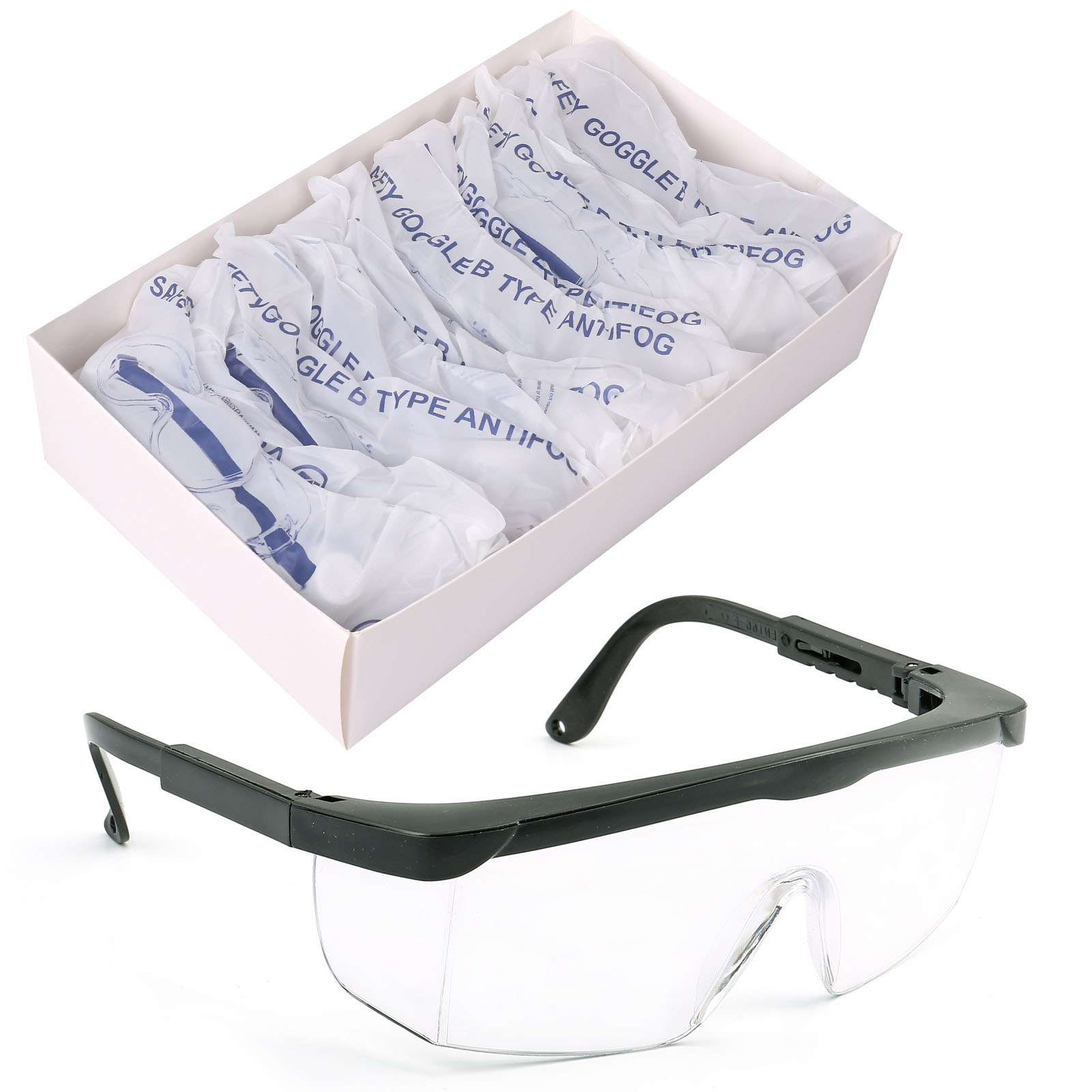 Anti Fog Safety Glasses with Adjustable Temples by Vastmed | Anti-Fog Goggles with Clear Lens Lightweight Protective Eyewear for Men Women | ANSI Z87.1 Certified Tactical Safety Goggles