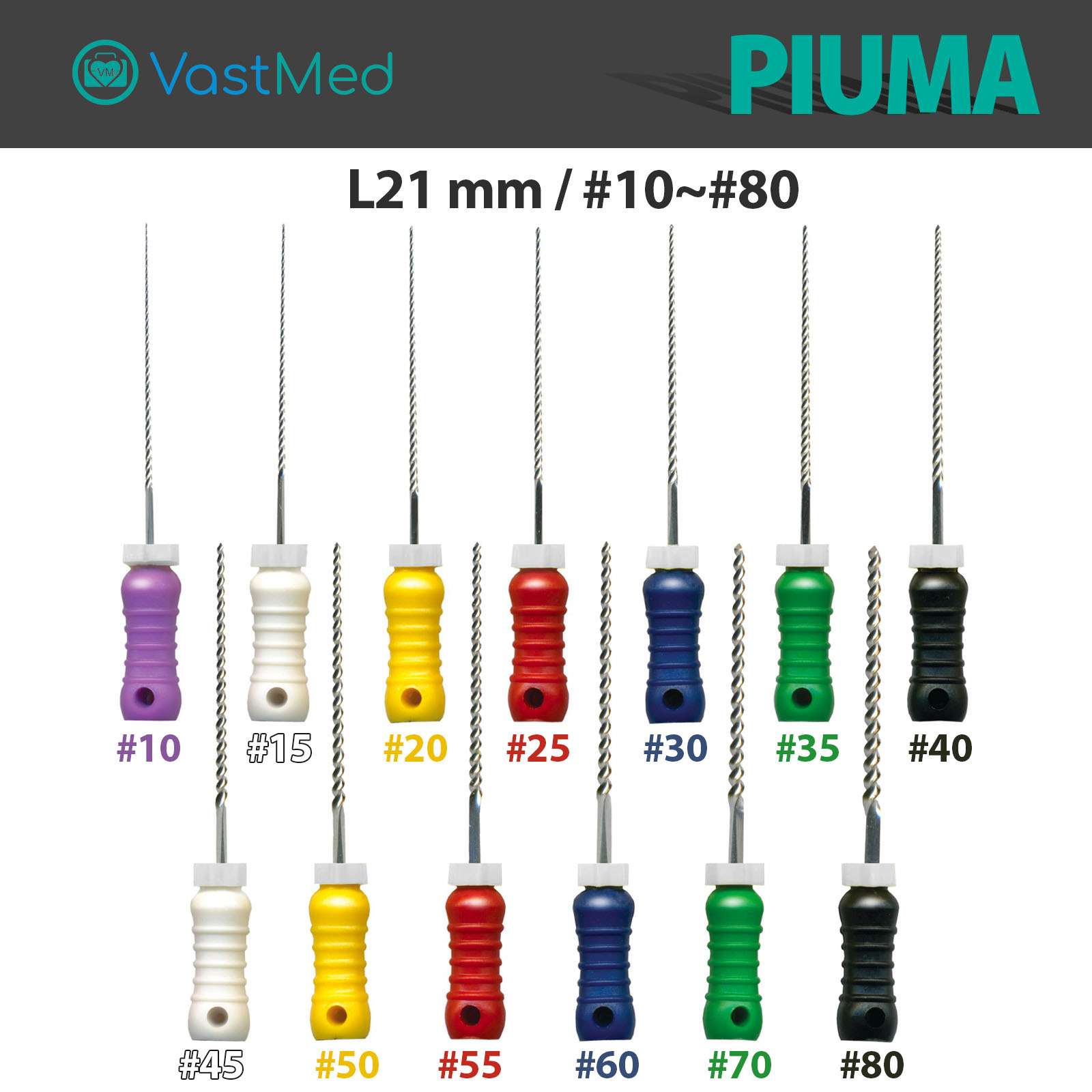 Piuma Hand K-Files Stainless Steel Tips by VASTMED | Root Canal Files Dental Endodontics Instrument for Removing Root Canal Wall & Dredging Root Canal - Image 4