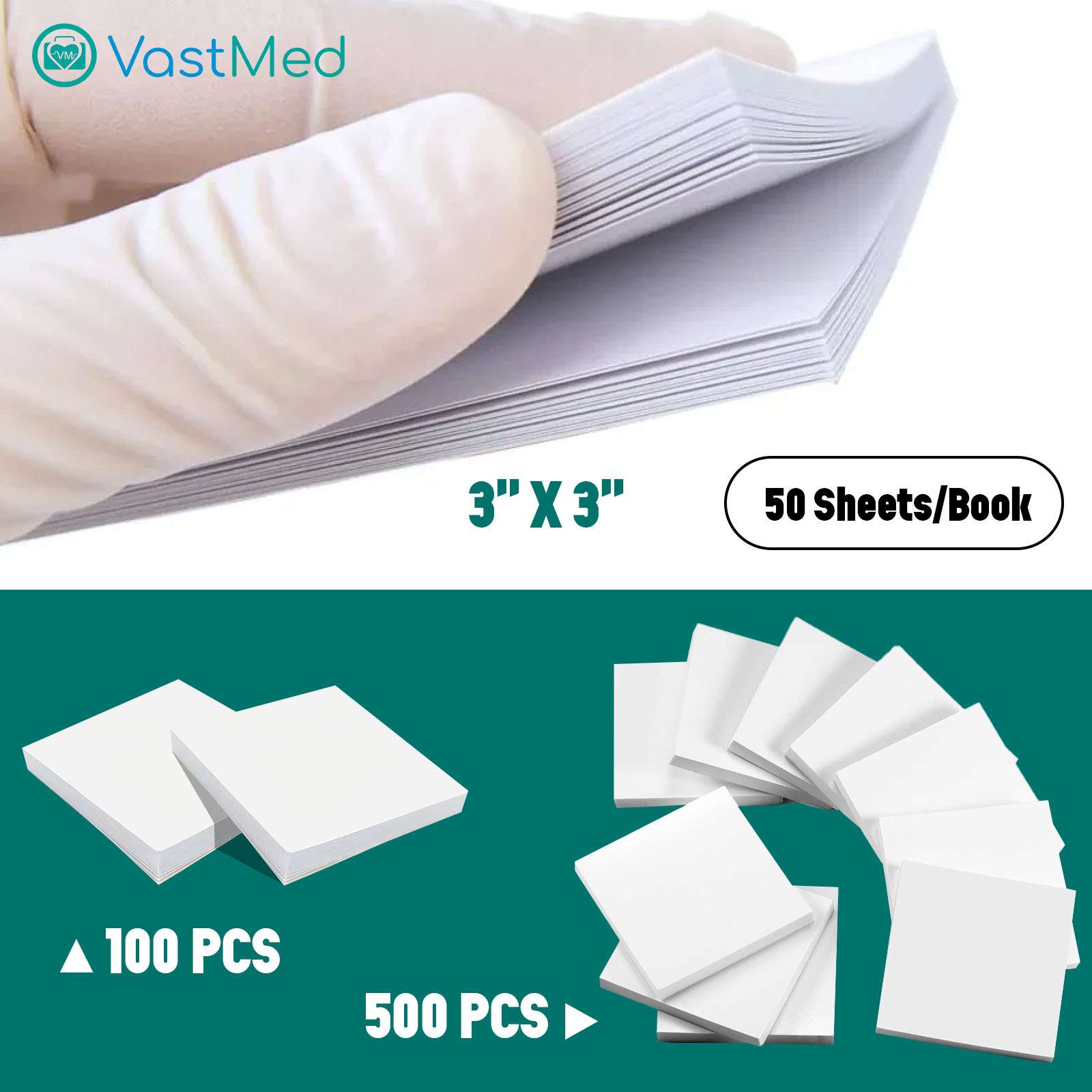 Dental Mixing Pads 2 Sides Paper by Vastmed | Waterproof Poly Coated Disposable Lab Mixing Papers for Blend Dental Repairs Fillings Material | Silicate Materials - Image 4