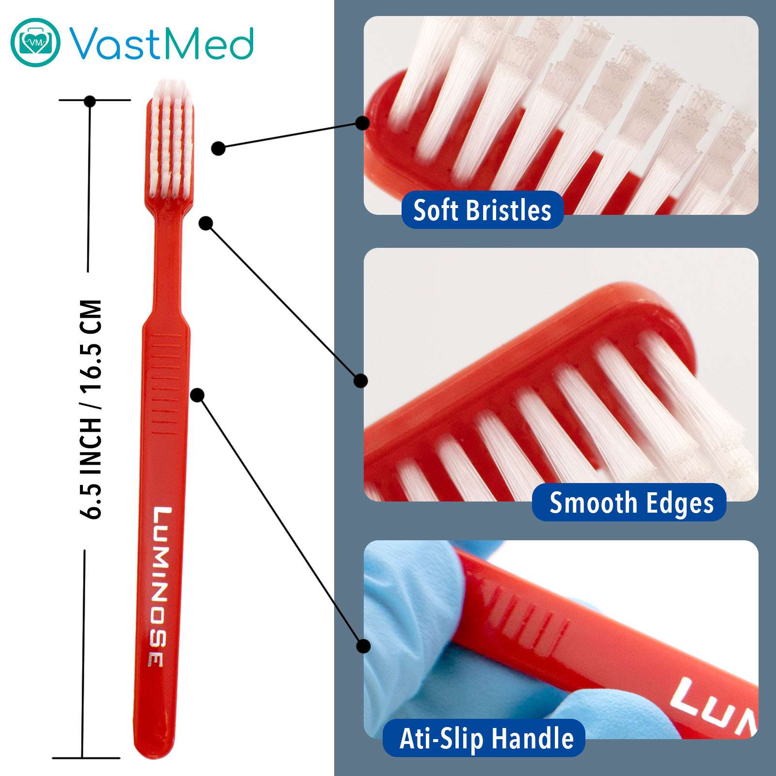 VASTMED Disposable Toothbrushes Prepasted Toothbrush Individually Wrapped Soft Bristle Tooth Brush | Single Use Colorful Toothbrushes for Camping, Hotels, Travel - Image 4