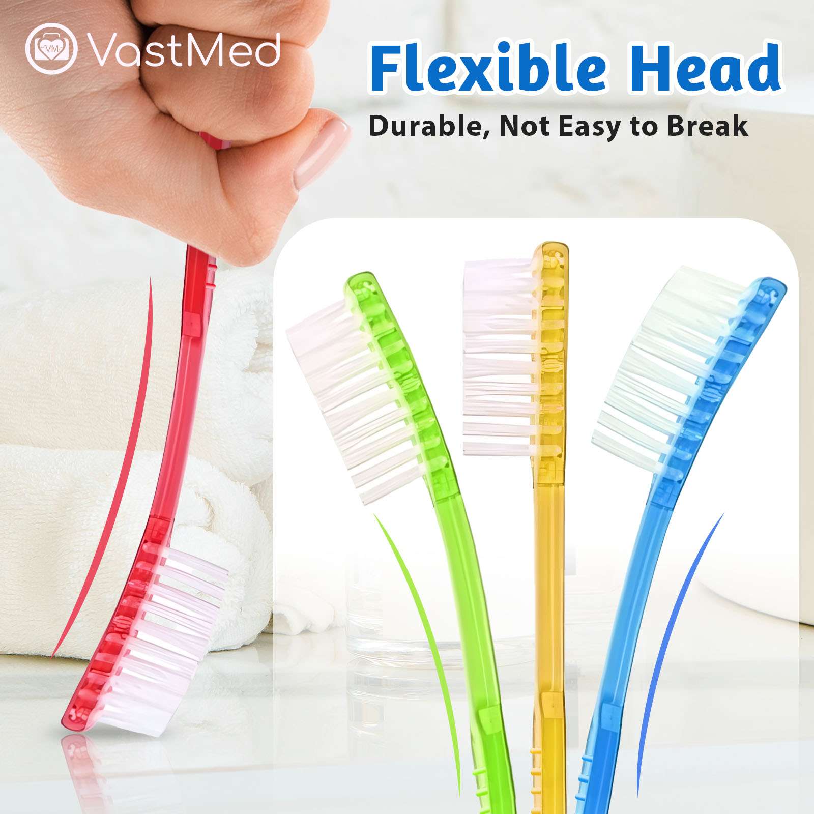 VASTMED Disposable Toothbrushes Prepasted Toothbrush Individually Wrapped Soft Bristle Tooth Brush | Single Use Colorful Toothbrushes for Camping, Hotels, Travel - Image 5