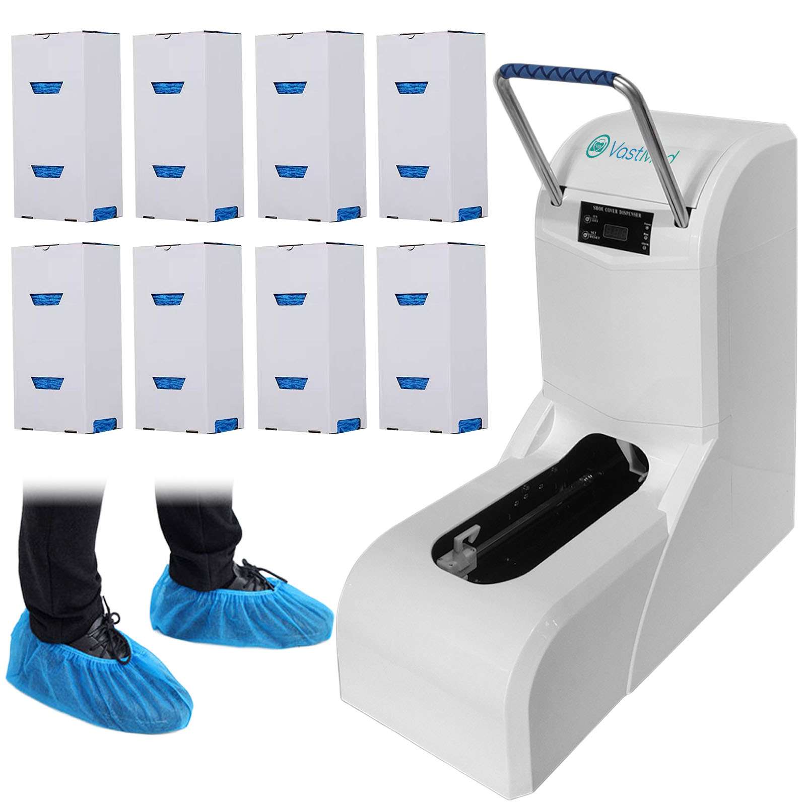 Automatic Shoe Cover Dispenser Machine with 400 Covers by Vastmed | Disposable Non Slip Shoe Cover Reliable Machine with UV Disinfection Light - Image 12