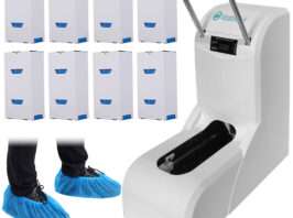 Automatic Shoe Cover Dispenser Machine with 400 Covers by Vastmed | Disposable Non Slip Shoe Cover Reliable Machine with UV Disinfection Light