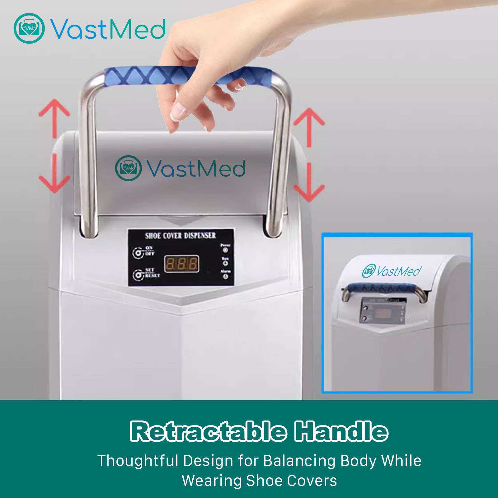 Automatic Shoe Cover Dispenser Machine with 400 Covers by Vastmed | Disposable Non Slip Shoe Cover Reliable Machine with UV Disinfection Light - Image 8