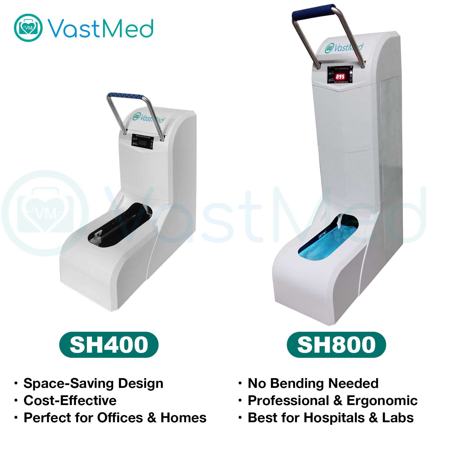 Automatic Shoe Cover Dispenser Machine with 400 Covers by Vastmed | Disposable Non Slip Shoe Cover Reliable Machine with UV Disinfection Light - Image 6