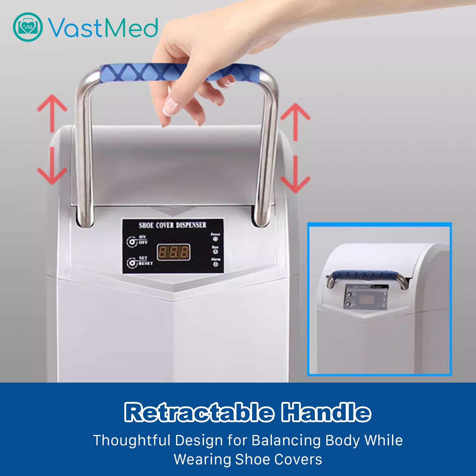 Automatic Shoe Cover Dispenser Machine with 400 Covers by Vastmed | Disposable Non Slip Shoe Cover Reliable Machine with UV Disinfection Light - Image 2