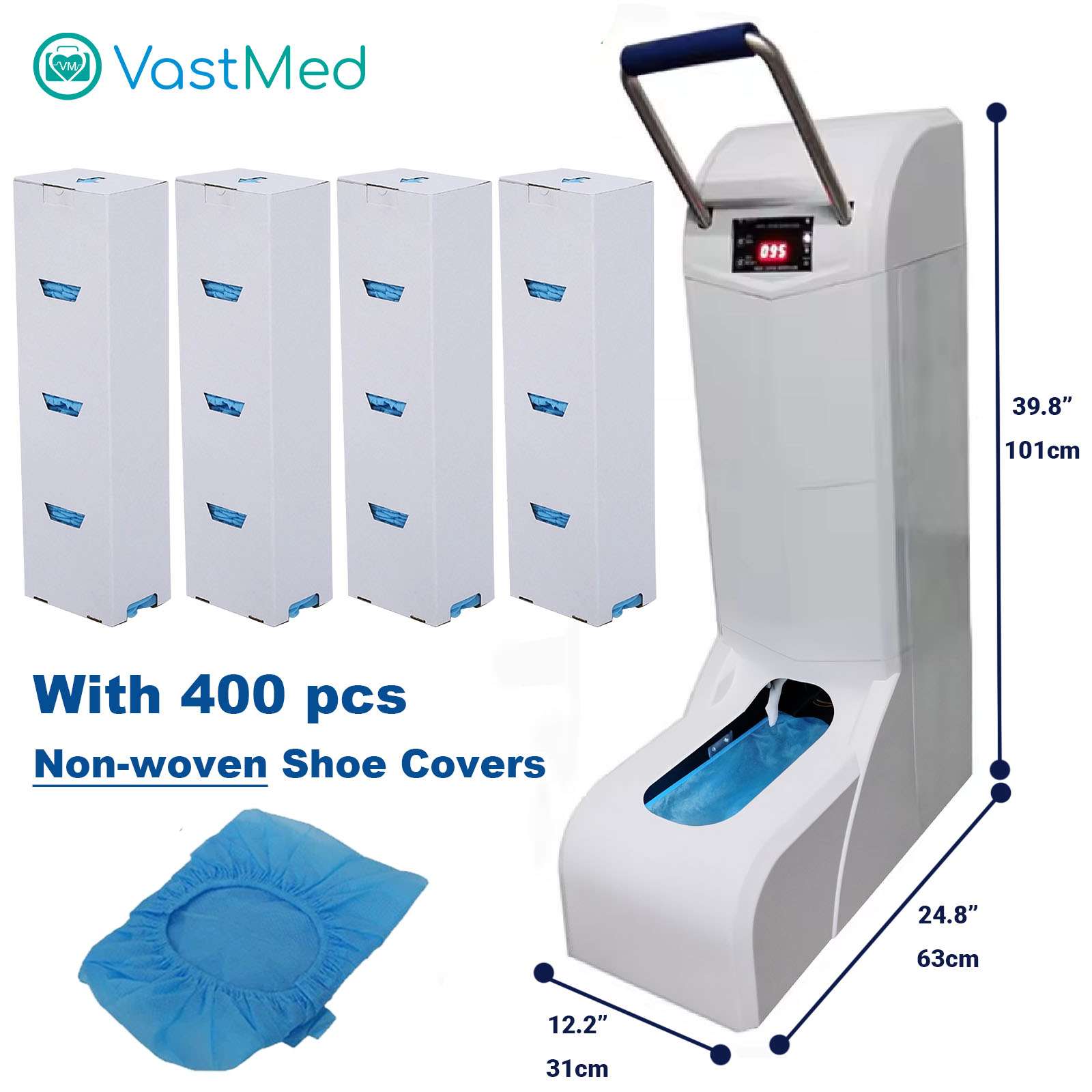 Automatic Shoe Cover Dispenser Machine with 400 Covers by Vastmed | Disposable Non Slip Shoe Cover Reliable Machine with UV Disinfection Light - Image 14