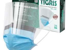 Tigris Disposable Face Mask with Shield Earloop Face Mask 3-Ply Protection Face Masks 4.0g | Disposable Mask with Shield for Adult Daily Wear