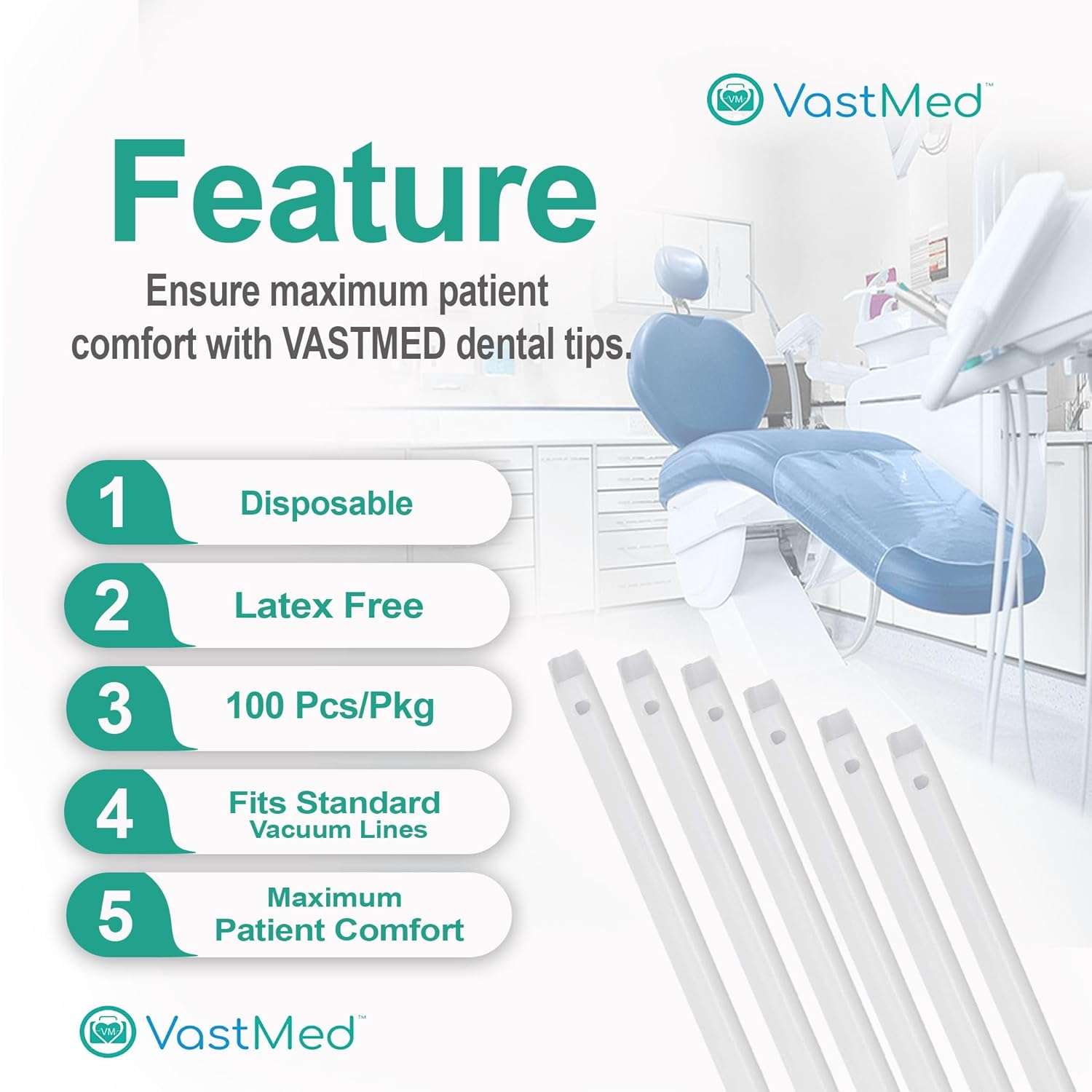 High Volume Evacuator HVE Tips by Vastmed | Dental Vented Evacuation Tips with Smooth Edges - Image 6