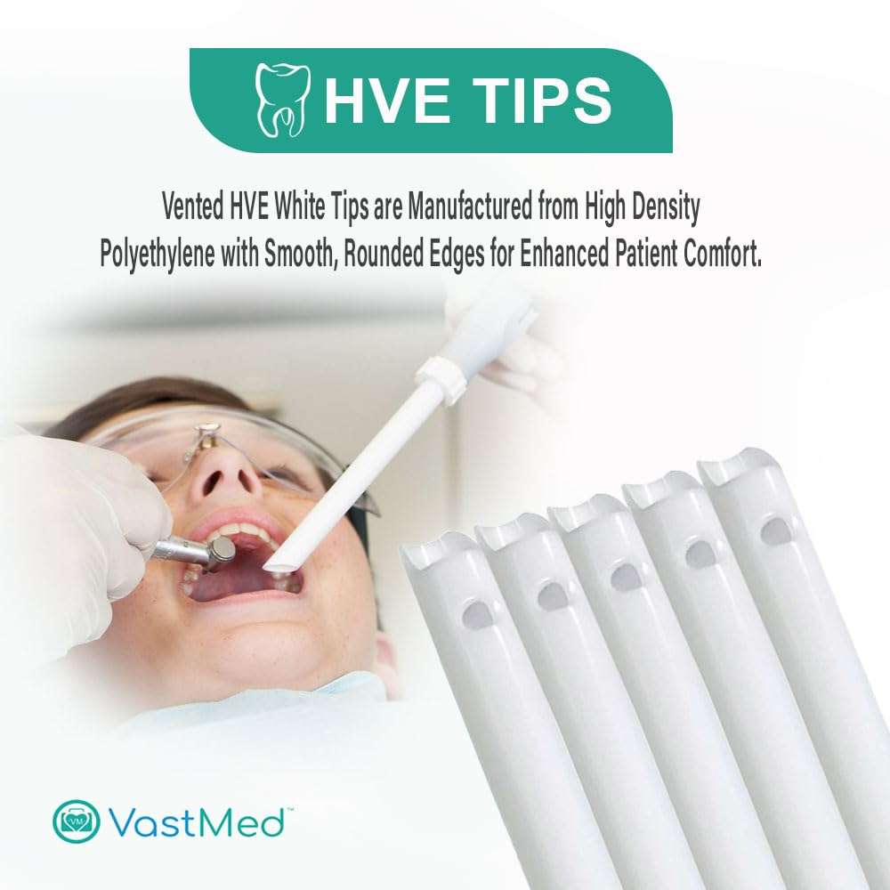 High Volume Evacuator HVE Tips by Vastmed | Dental Vented Evacuation Tips with Smooth Edges - Image 3
