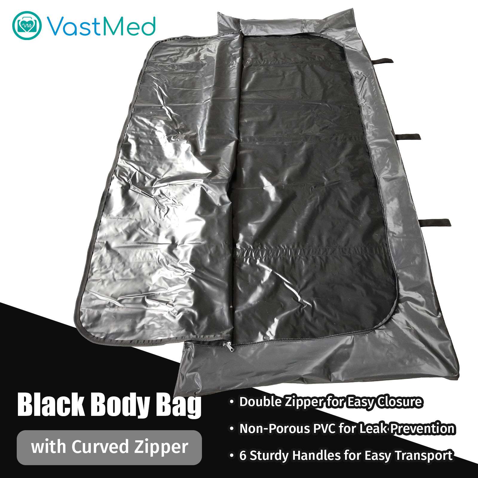 Cadaver Body Bag by Vastmed | Cadaver Morgue Bodies Bag with 6 Handles | Emergency Bodies Storage Bag for Funeral Hospitals Transportation - Image 4