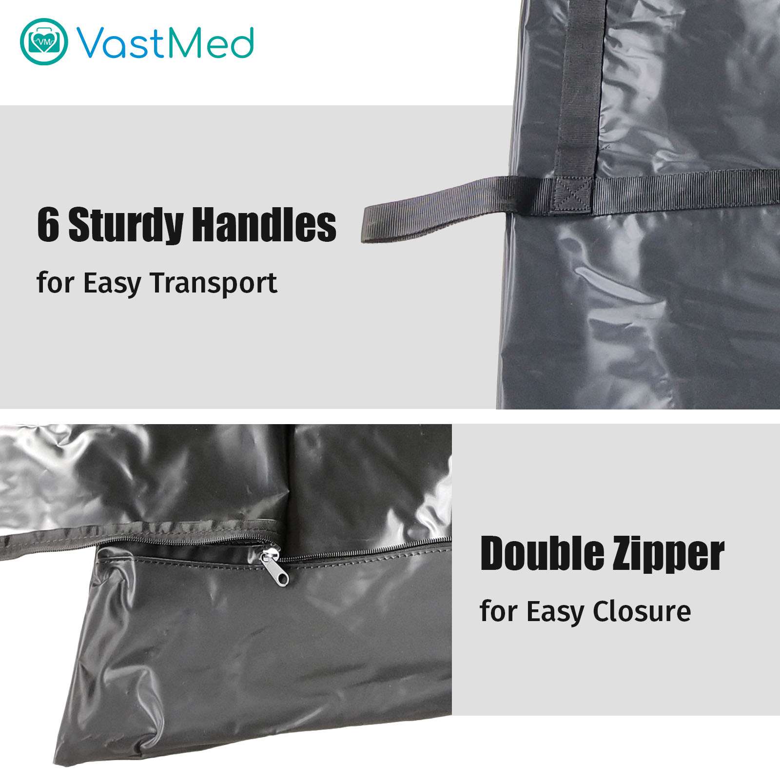 Cadaver Body Bag by Vastmed | Cadaver Morgue Bodies Bag with 6 Handles | Emergency Bodies Storage Bag for Funeral Hospitals Transportation - Image 5