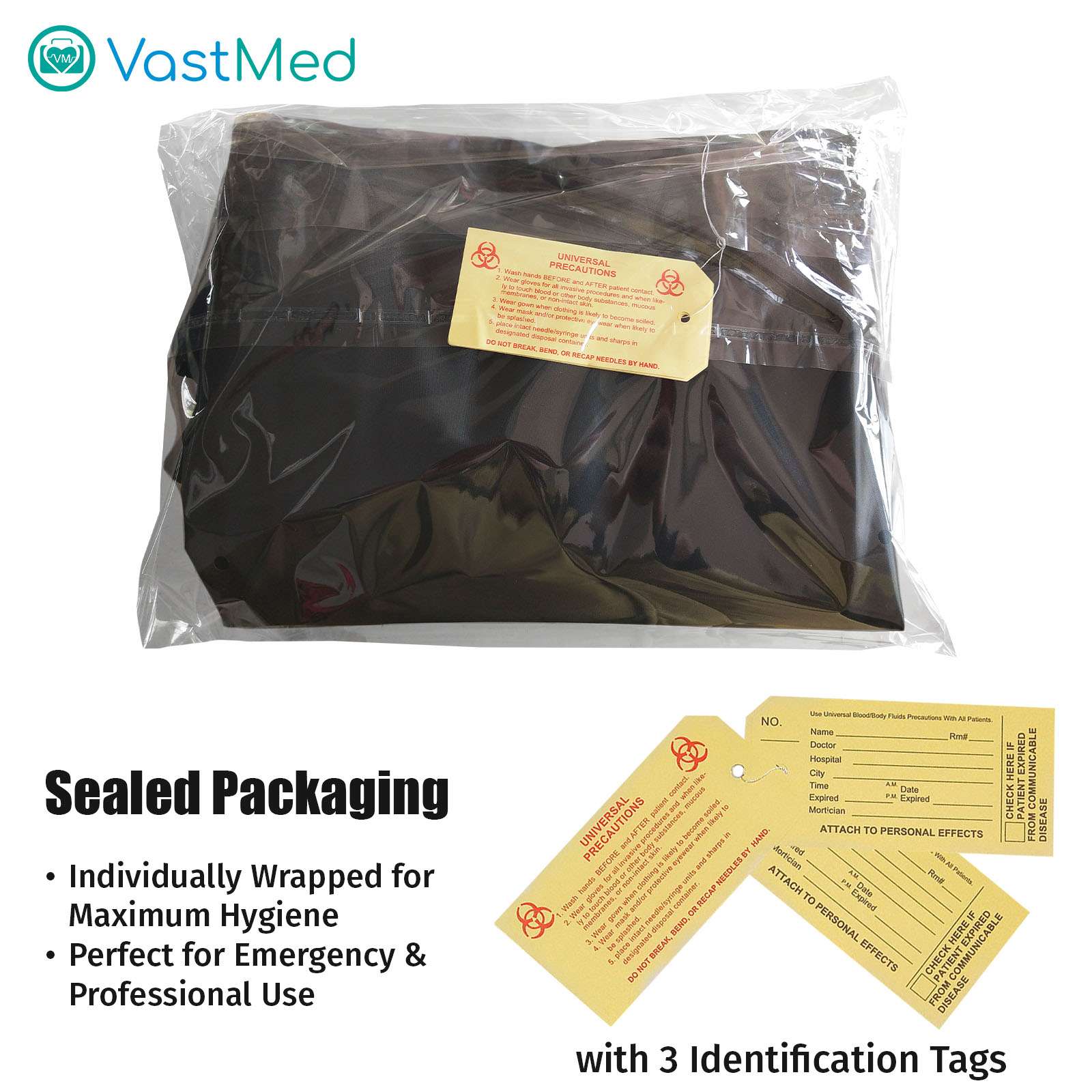 Cadaver Body Bag by Vastmed | Cadaver Morgue Bodies Bag with 6 Handles | Emergency Bodies Storage Bag for Funeral Hospitals Transportation - Image 3